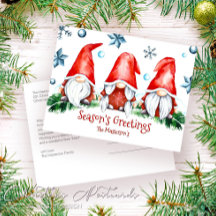 Simple Holiday Season Gnomes Christmas Greetings