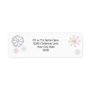 Simple Holiday Snowflakes Return Address Label