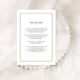Simple Holiday Wedding   Wedding Guest Details Enclosure Card