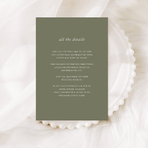 Simple Holiday Wedding   Wedding Guest Details Enclosure Card