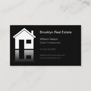 Simple Home Icon Real Estate Agent Business Card