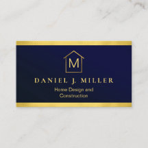 Simple Home Logo Monogram Modern Navy Blue