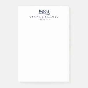 Simple Home Logo Navy Blue Realtor, Real Estate Post-it Notes