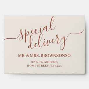 Simple home special delivery terracotta envelope