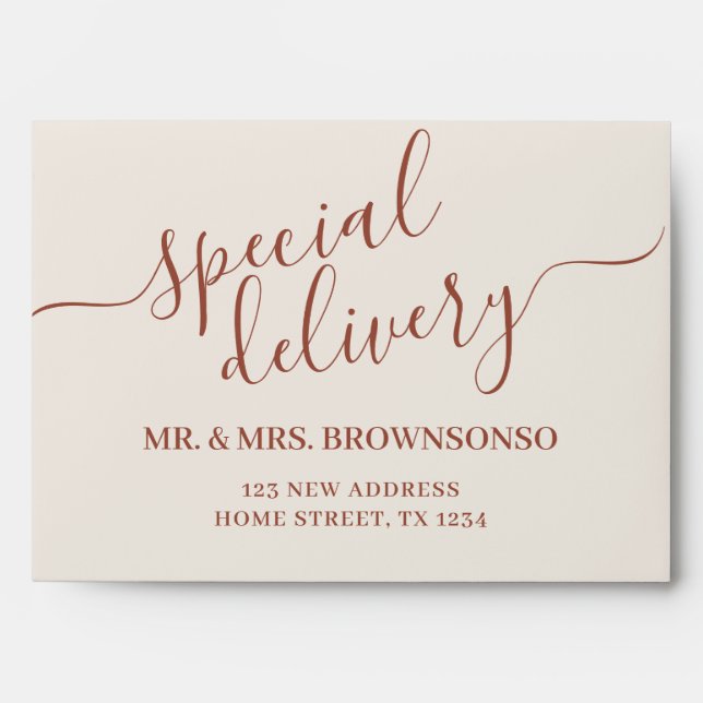 Simple home special delivery terracotta envelope (Front)