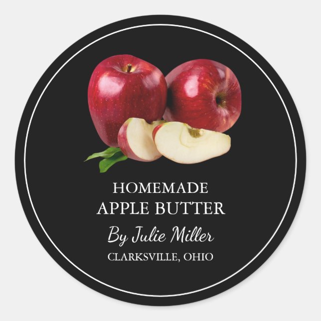 Simple Homemade Apple Butter Label (Front)