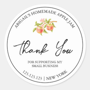 Simple Homemade Apple Jam Thank You Label