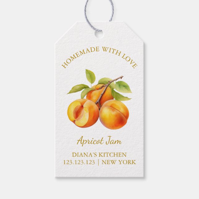 Simple Homemade Apricot Jam Hang Tag l White (Front)