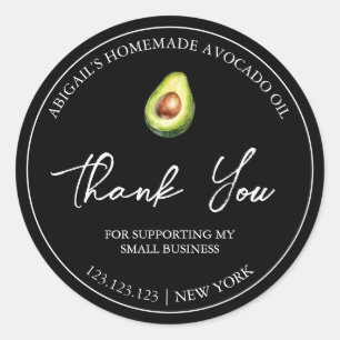 Simple Homemade Avocado Oil Thank You Label