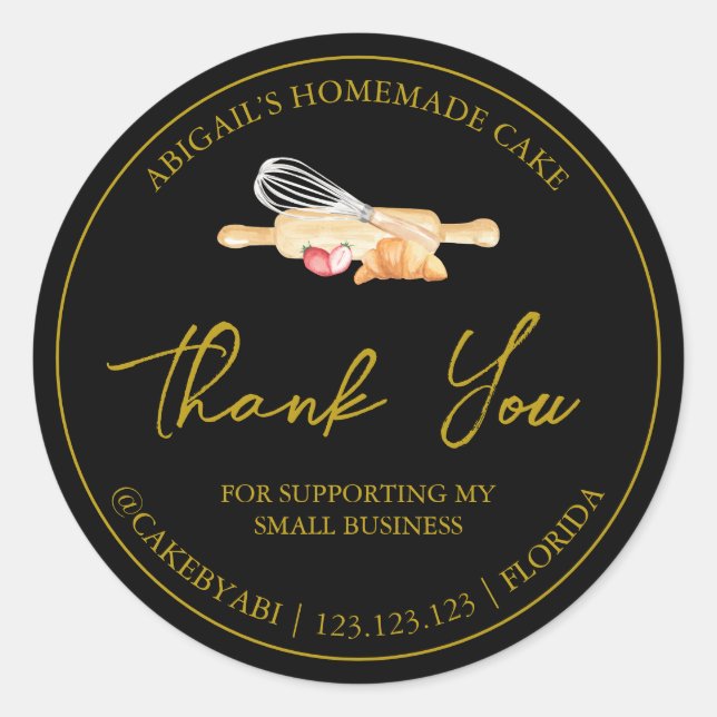 Simple Homemade Baking Thank You Label (Front)