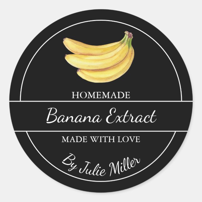 Simple Homemade Banana Extract Label (Front)