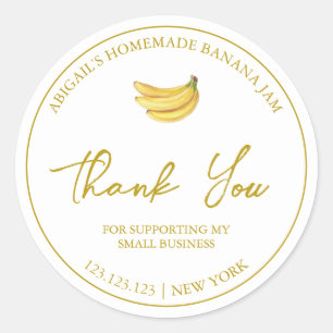Simple Homemade Banana Jam Thank You Label