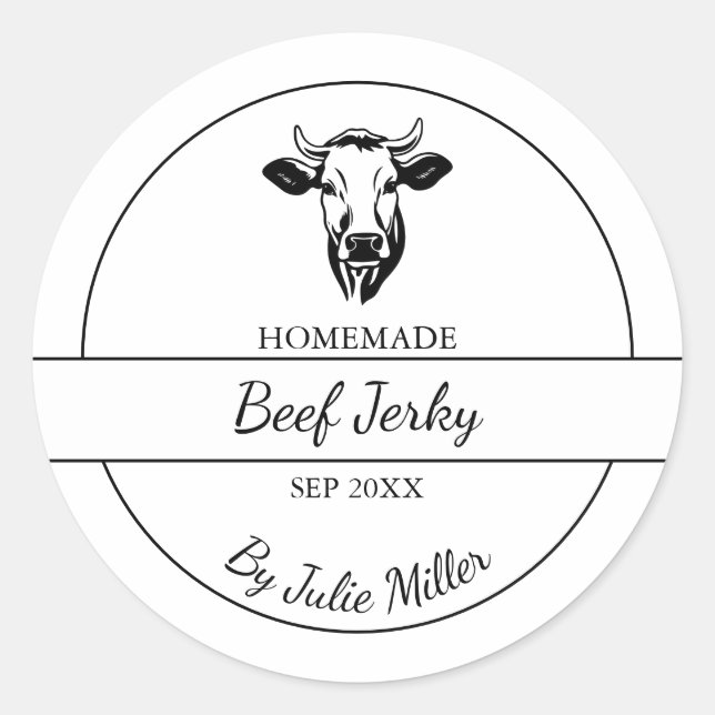 Simple Homemade Beef Jerky Label (Front)
