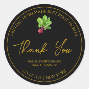 Simple Homemade Beet Root Pickle Thank You Label