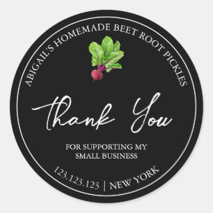 Simple Homemade Beet Root Pickle Thank You Label