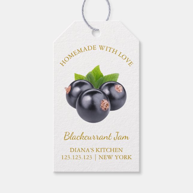 Simple Homemade Blackcurrant Jam Hang Tag l White (Front)