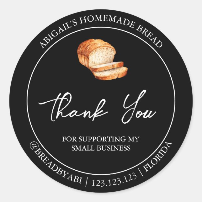 Simple Homemade Bread Thank You Label (Front)