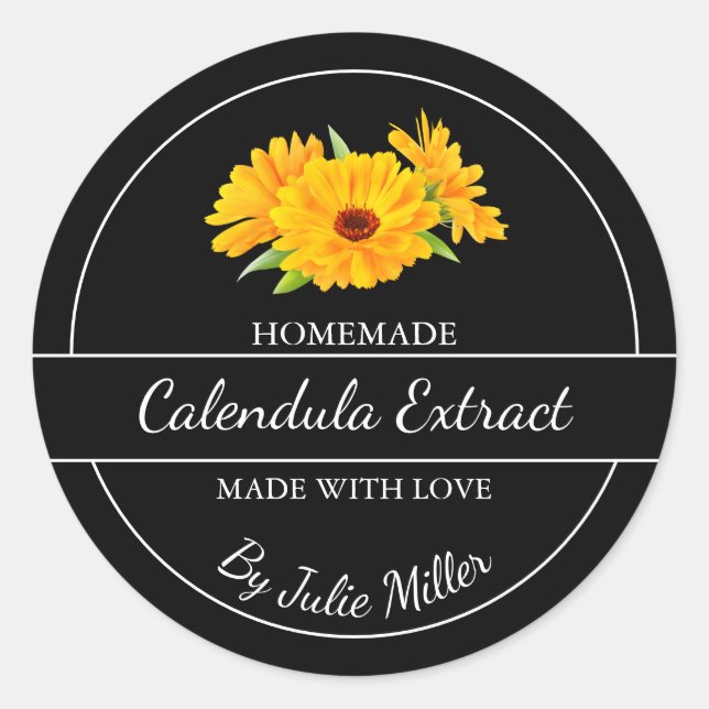 Simple Homemade Calendula Extract Label (Front)
