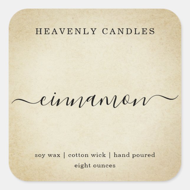 Simple Homemade Candle Sticker Labels (Front)