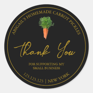 Simple Homemade Carrot Pickle Thank You Label