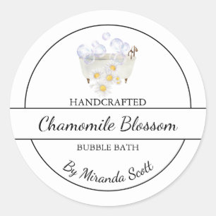 Simple Homemade Chamomile Bubble Bath Label