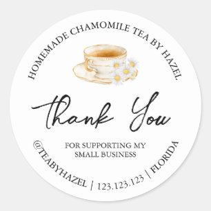 Simple Homemade Chamomile Tea Thank You Label
