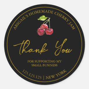 Simple Homemade Cherry Jam Thank You Label