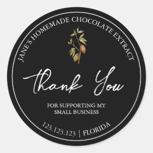 Simple Homemade Chocolate Extract Thank You Label
