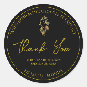 Simple Homemade Chocolate Extract Thank You Label
