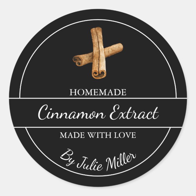 Simple Homemade Cinnamon Extract Label (Front)