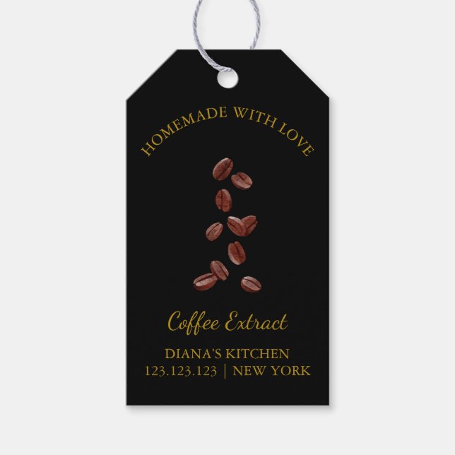 Simple Homemade Coffee Extract Hang Tag l Black (Front)