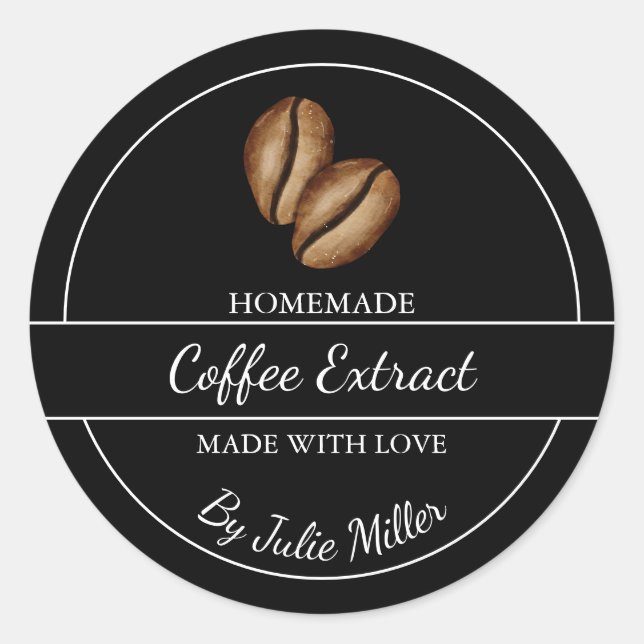 Simple Homemade Coffee Extract Label (Front)