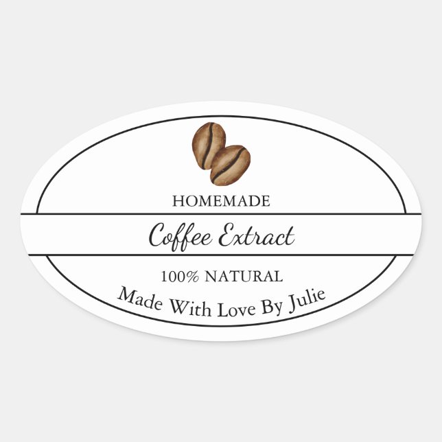 Simple Homemade Coffee Extract Label (Front)