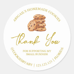 Simple Homemade Cookies Thank You Label
