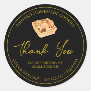 Simple Homemade Cookies Thank You Label