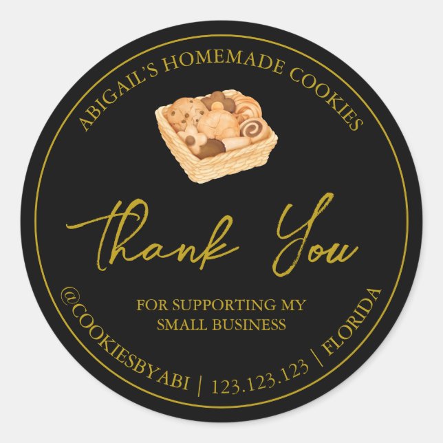 Simple Homemade Cookies Thank You Label (Front)