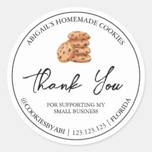 Simple Homemade Cookies Thank You Label