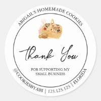 Simple Homemade Cookies Thank You Label