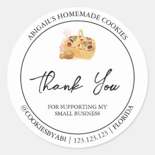 Simple Homemade Cookies Thank You Label