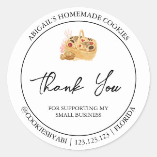 Simple Homemade Cookies Thank You Label