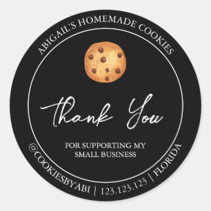 Simple Homemade Cookies Thank You Label