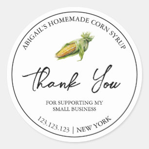 Simple Homemade Corn Syrup Thank You Label
