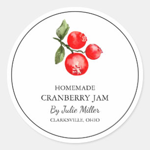 Simple Homemade Cranberry Jam Label