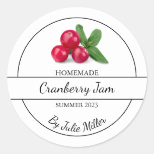 Simple Homemade Cranberry Jam Label