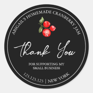 Simple Homemade Cranberry Jam Thank You Label