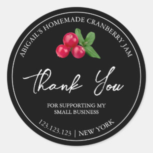 Simple Homemade Cranberry Jam Thank You Label