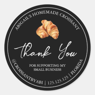Simple Homemade Croissant Thank You Label