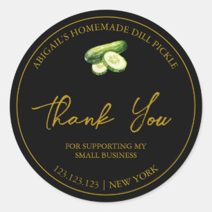 Simple Homemade Cucumber Pickle Thank You Label
