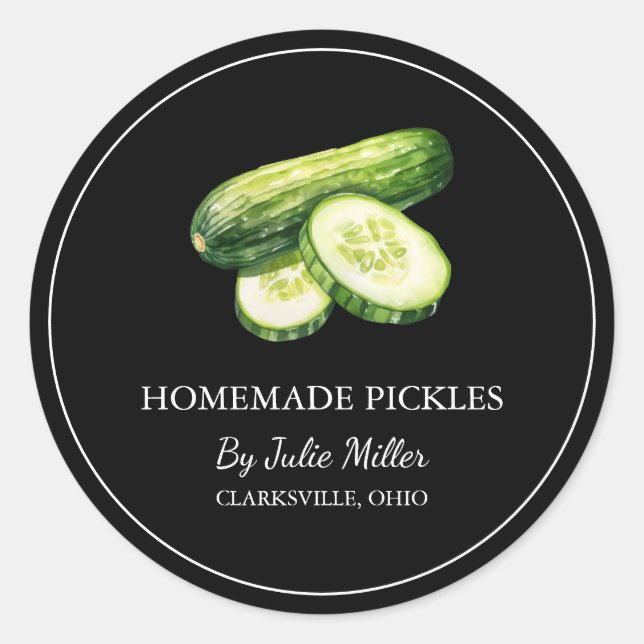 Simple Homemade Cucumber Pickles Label (Front)
