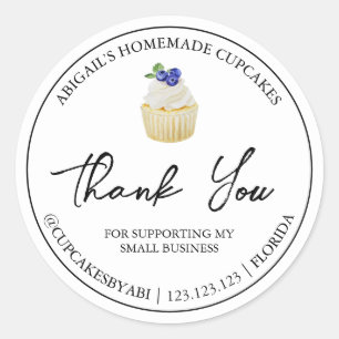 Simple Homemade Cupcake Thank You Label